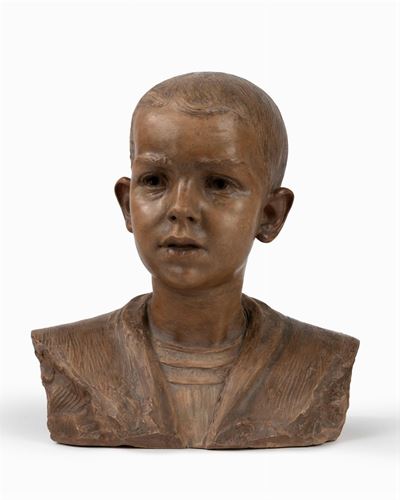 Il figlio Bruno, scultura in terracotta