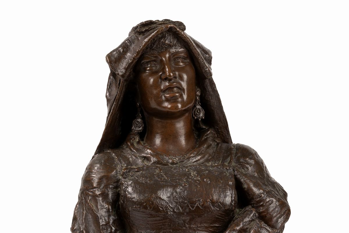 Costantino Barbella - Donna di Scanno, scultura in bronzo del 1894