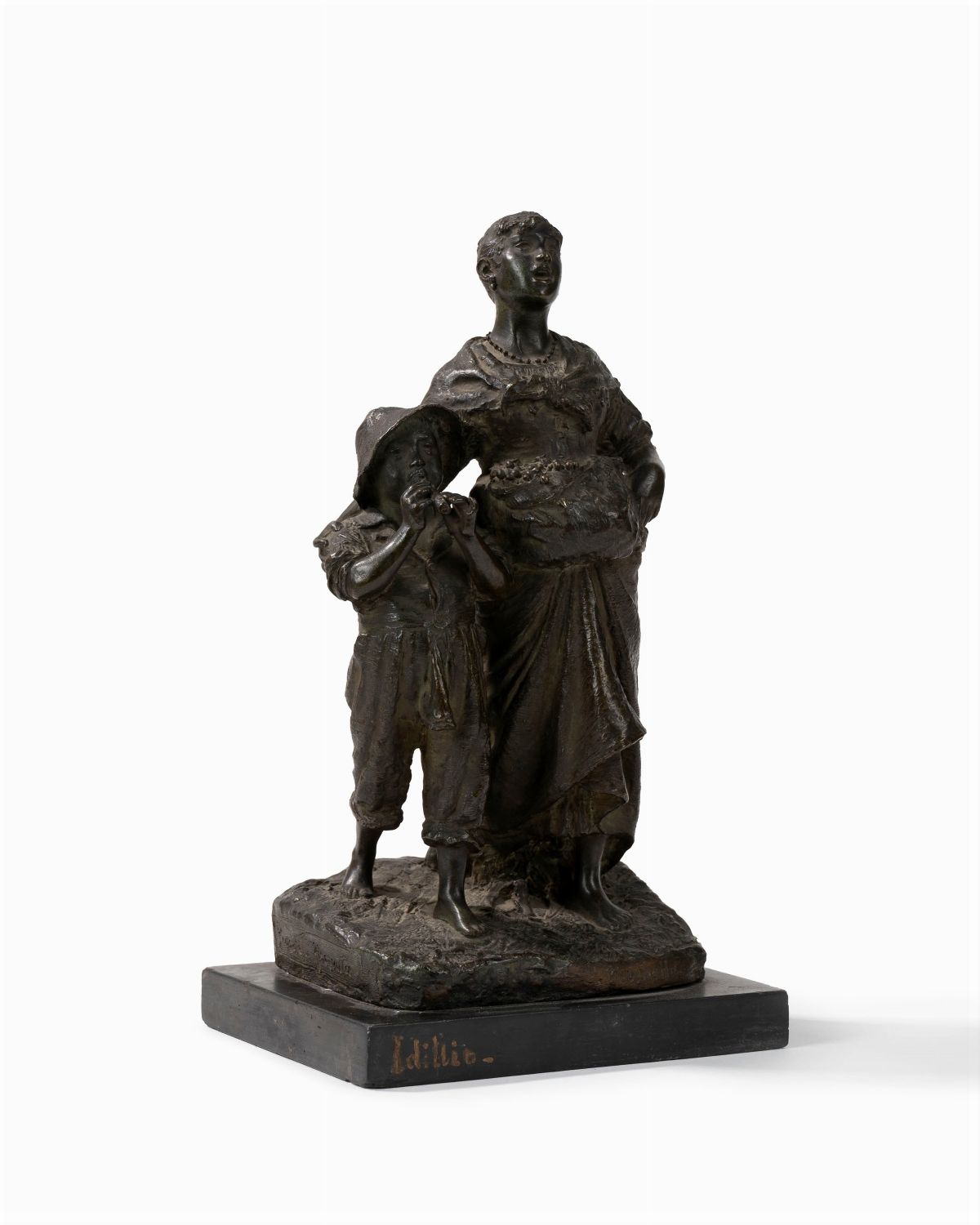Costantino Barbella - Idillio - scultura in bronzo del 1892
