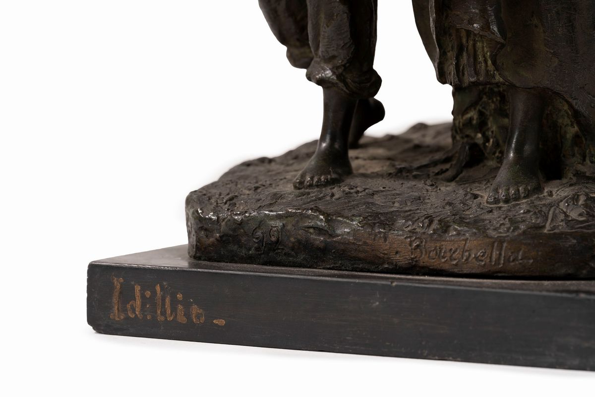 Costantino Barbella - Idillio - scultura in bronzo del 1892