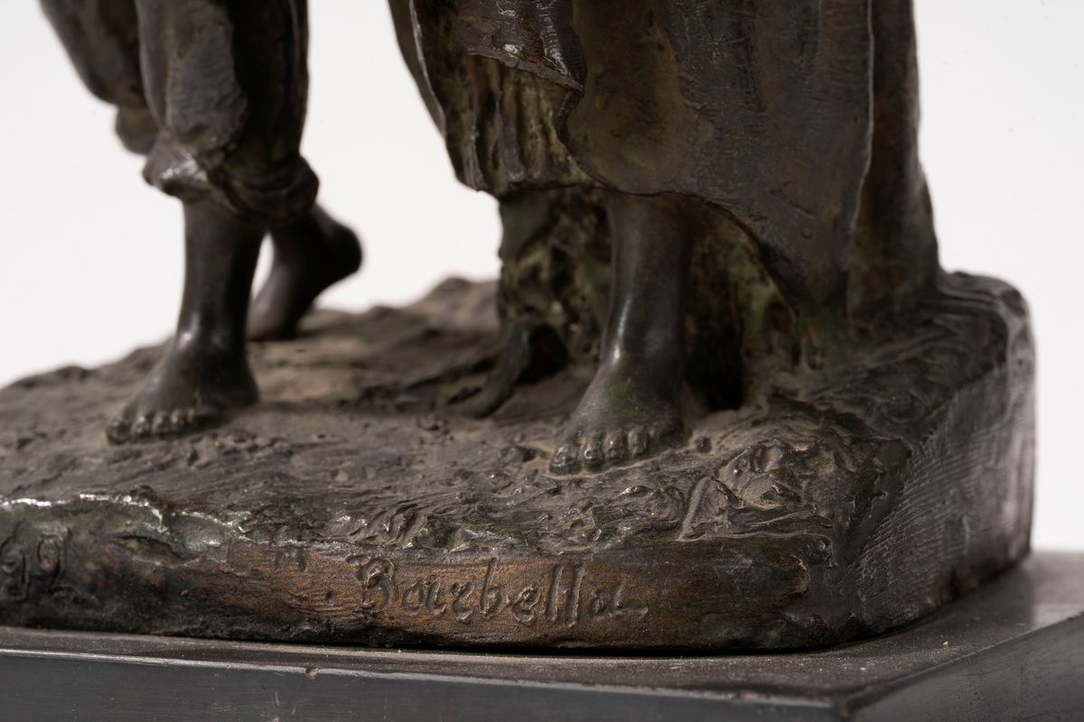 Costantino Barbella - Idillio - scultura in bronzo del 1892
