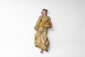  - Ancient Neapolitan nativity scene sculpture depicting an angel
