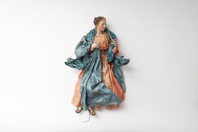 Antica Scultura del Presepe Napoletano Raffigurante Madonna