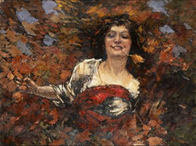 Fantasia, olio su cartone
