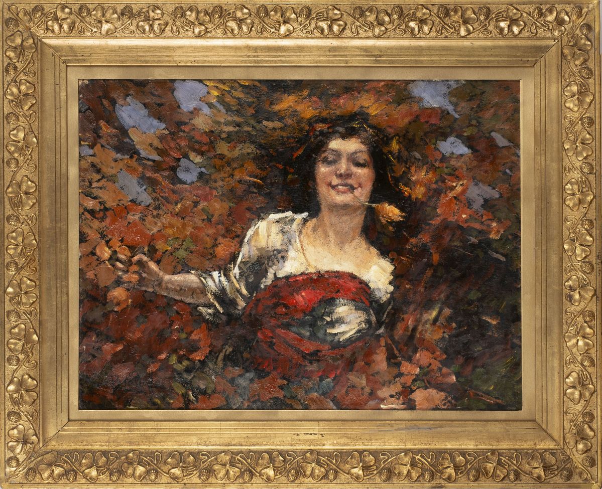 Basilio Cascella - Fantasia, olio su cartone