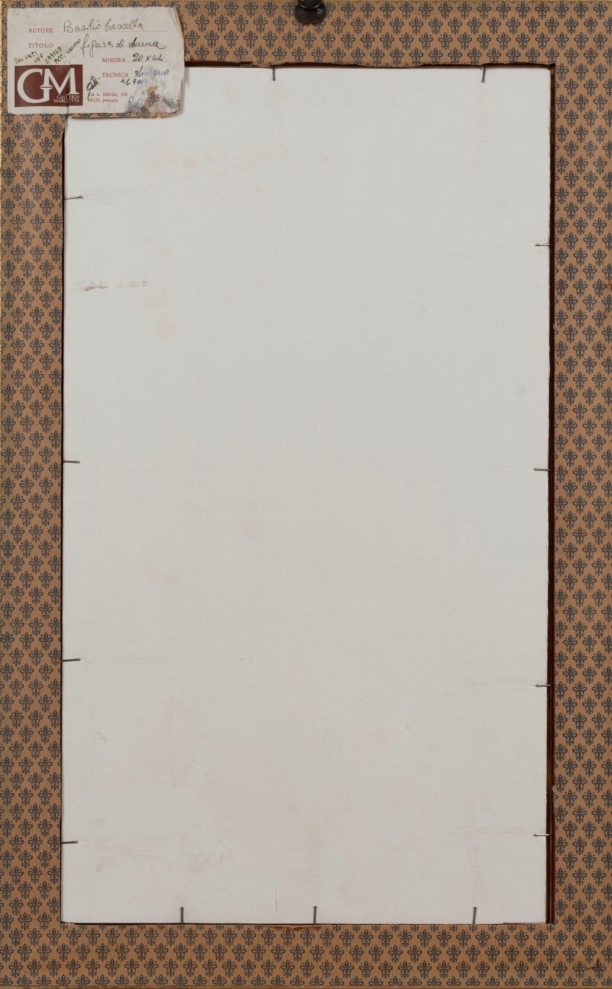 Basilio Cascella - Volto di donna, carboncino e sanguigna su carta azzurrina
