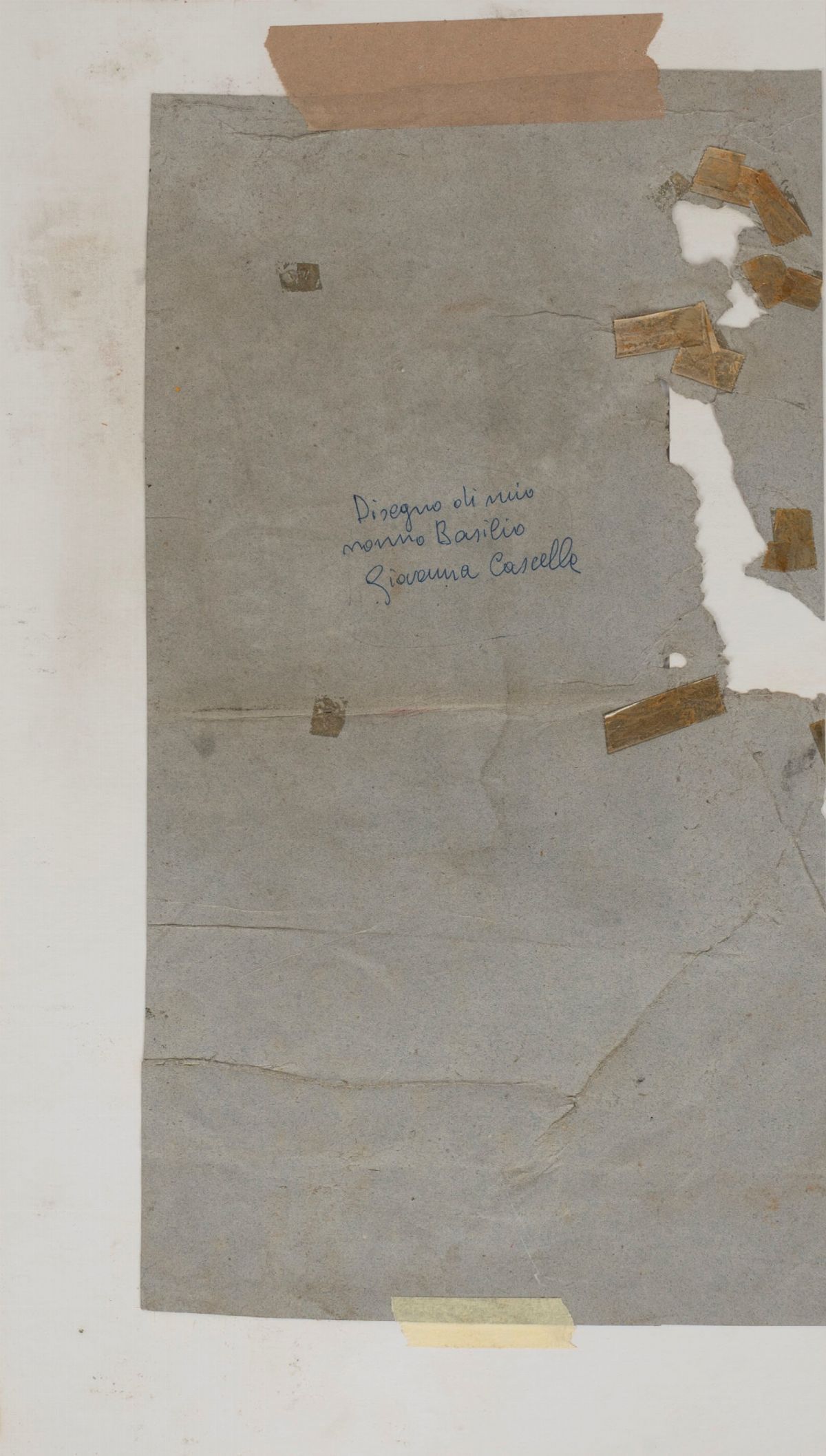 Basilio Cascella - Volto di donna, carboncino e sanguigna su carta azzurrina