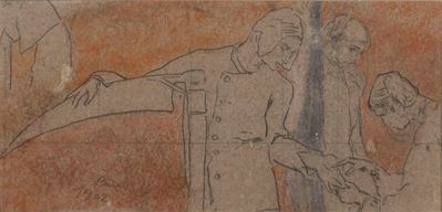 Il mietitore (1902), carboncino e pastello su cartoncino
