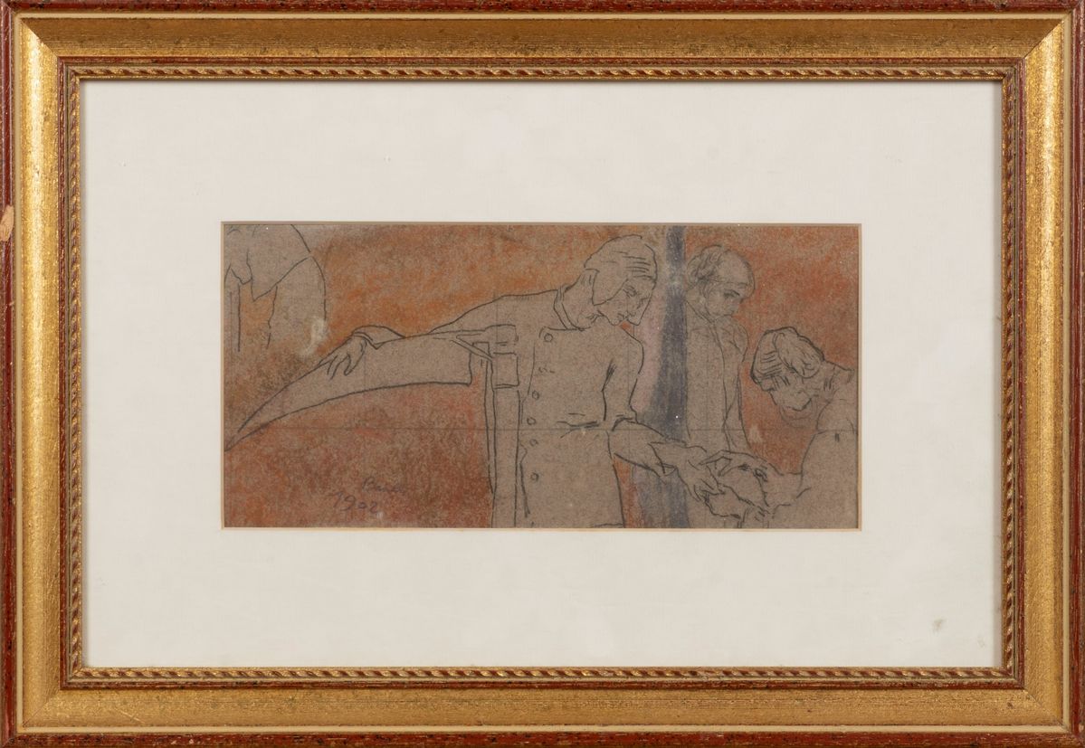 Basilio Cascella - Il mietitore (1902), carboncino e pastello su cartoncino