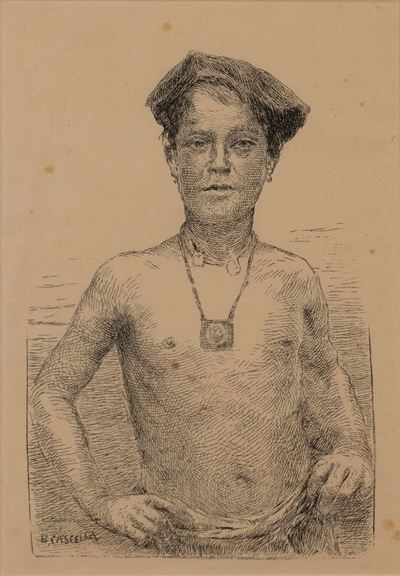 Giovinetto in costume, litografia