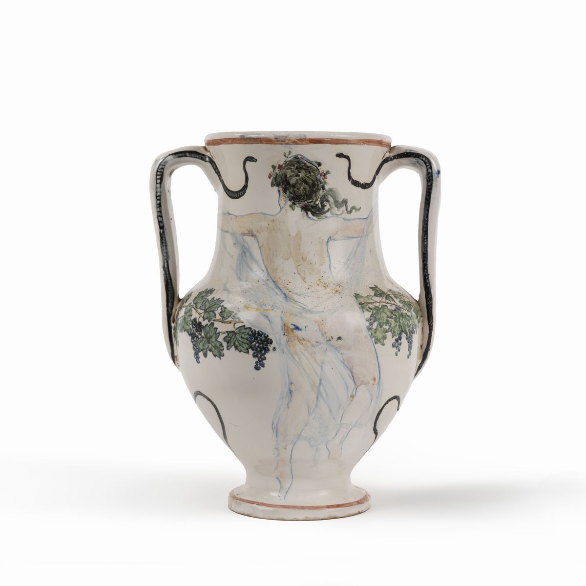 Basilio Cascella - Brocca a due manici in maiolica