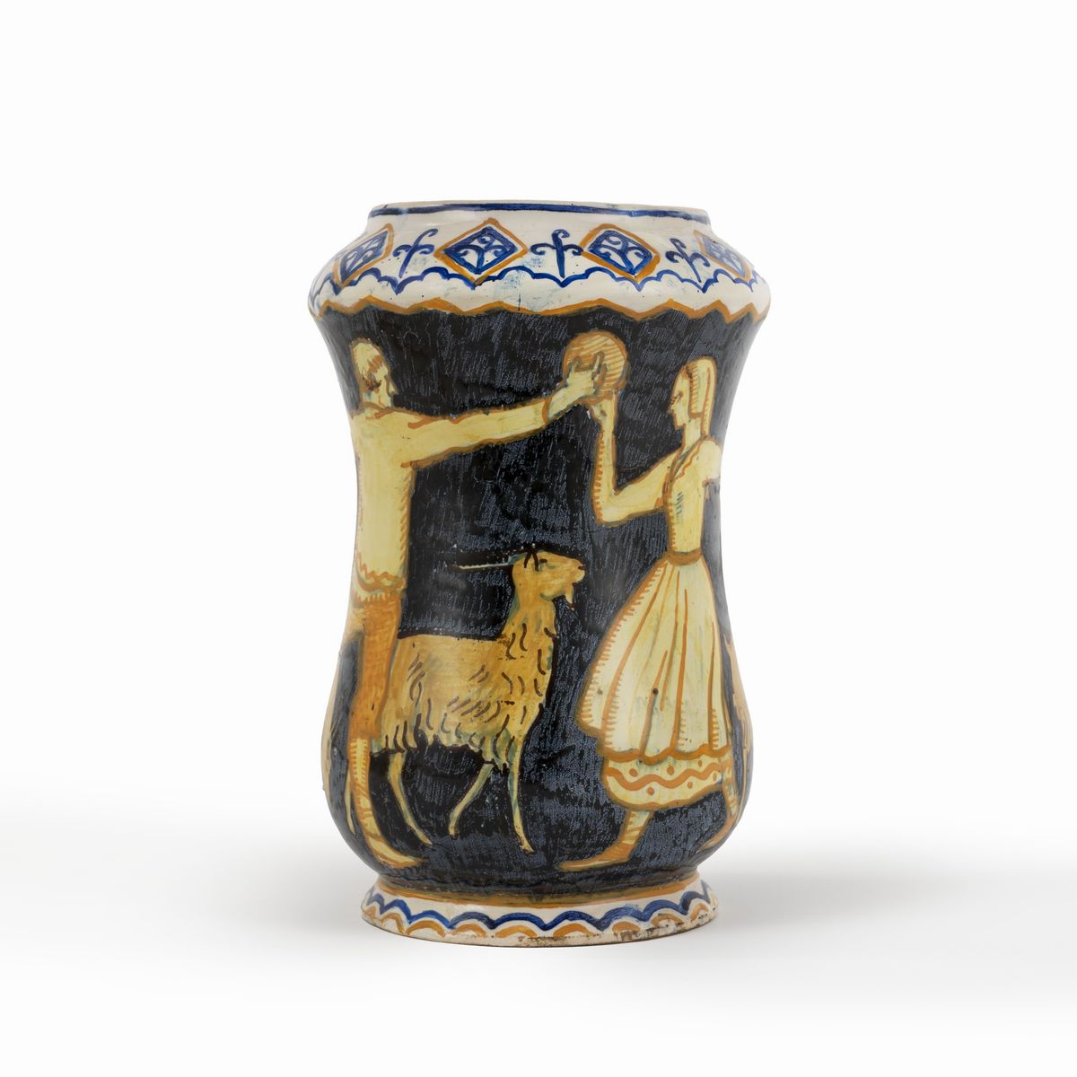 Tommaso Cascella - Vaso con danza dei pastori, maiolica