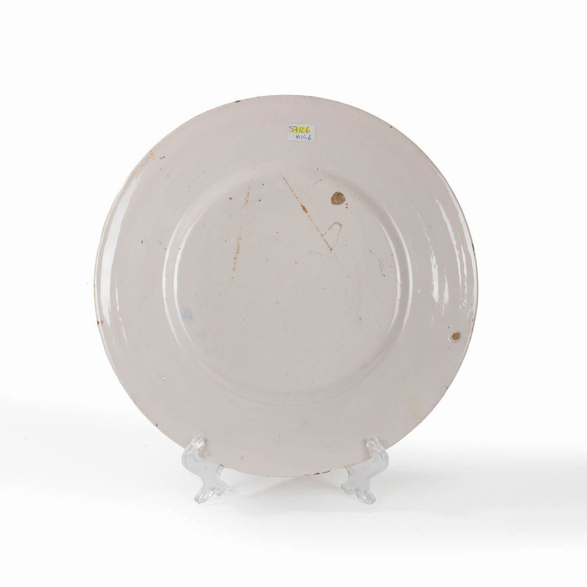Tommaso Cascella - Piatto con viandanti su un ponte, maiolica, diametro cm 29,5