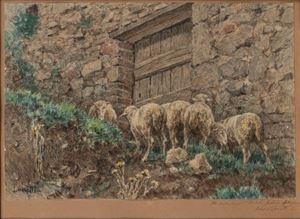 Laccetti Valerio - Sheep grazing at the ancient gate