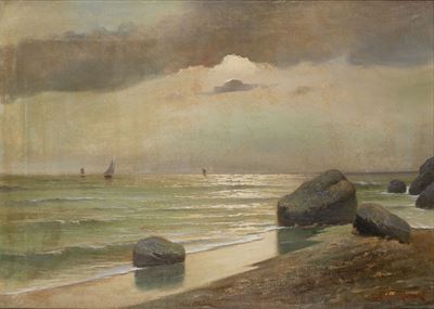 Riflessi sull'Adriatico, olio su tela