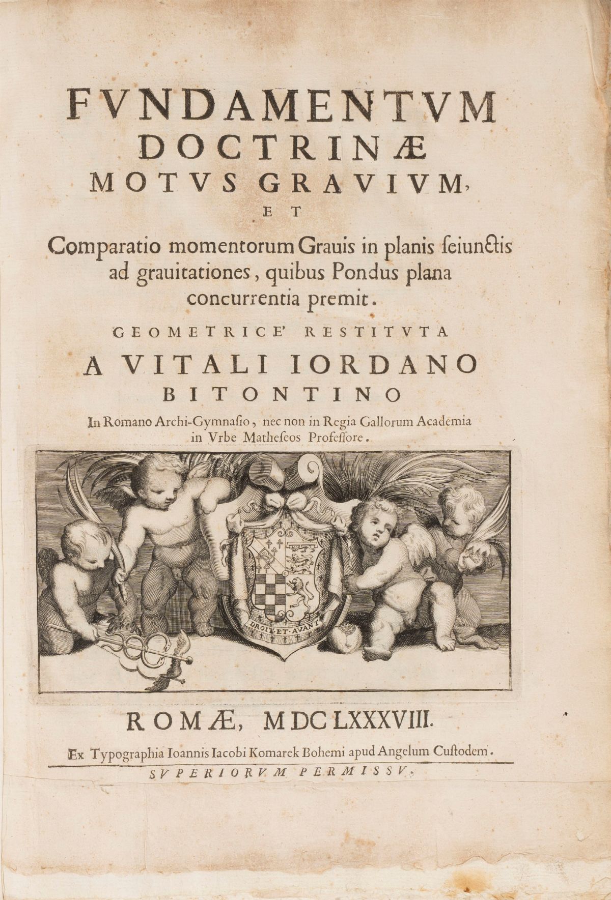 Geometria Giordano , Vitale Fundamentum doctrinae motus gravium et