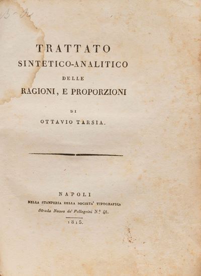 Trattato Sintetico-analitico delle Ragioni, e Proporzioni