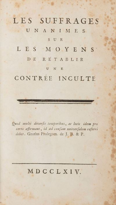 Les Suffrages Unanimes Sur Les Moyens De Retablir Une Contrée Inculte.