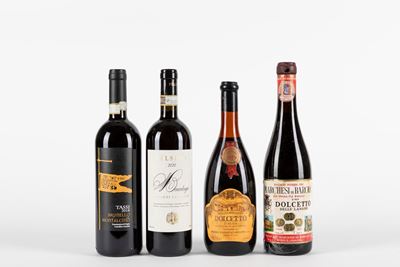 Selezione di vini piemontesi e toscani, 4 bottiglie