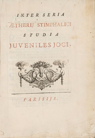Inter seria Aetherij Stimphalici studia juveniles joci, 1700
