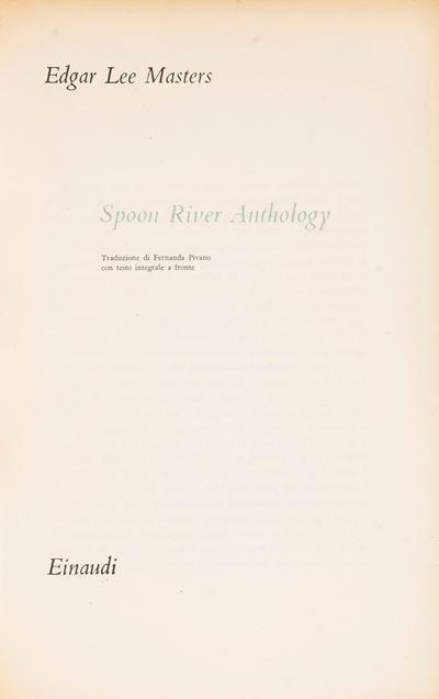 Spoon River Anthology, Traduzione di Fernanda Pivano
