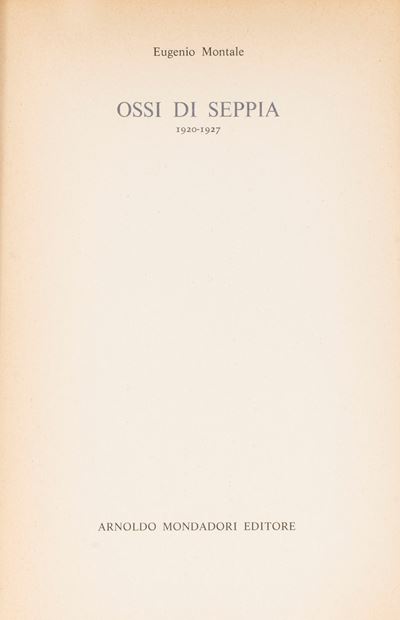 Montale, Ossi di seppia - Brossura con sovraccoperta, 1974