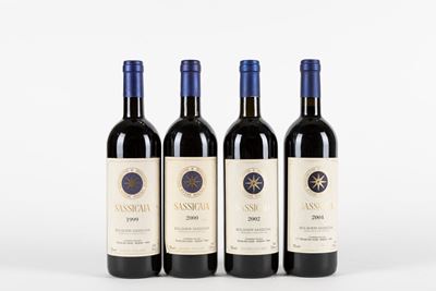 Tenuta San Guido, Sassicaia Bolgheri 1999, 2000, 2002 e 2004 (4 bottiglie)