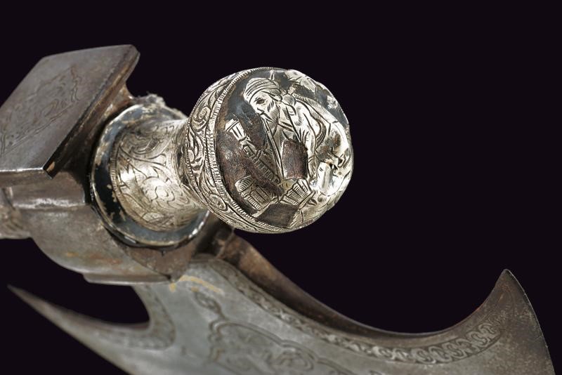 Bellissima Ascia D'onore con Fornimenti in Argento - Indopersia