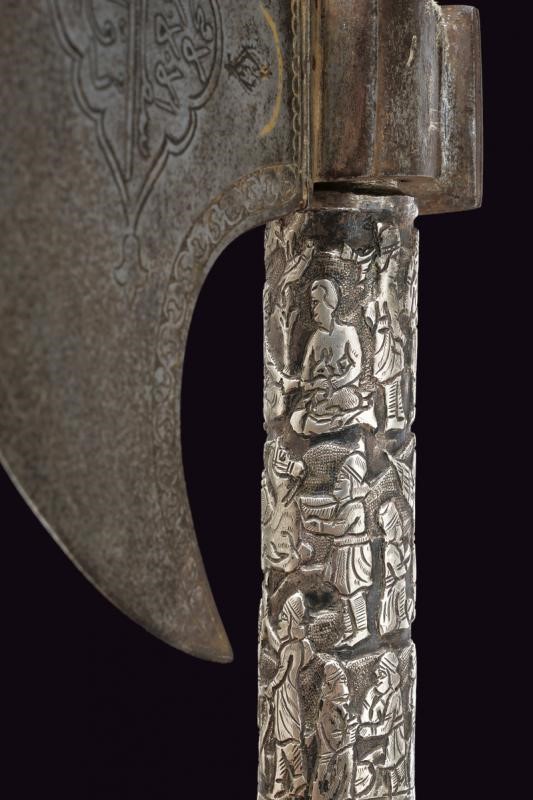 Bellissima Ascia D'onore con Fornimenti in Argento - Indopersia