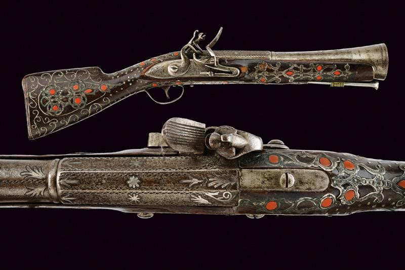 Interessante Tromboncino a Pietra Focaia con Fornimenti in Argento - Albania