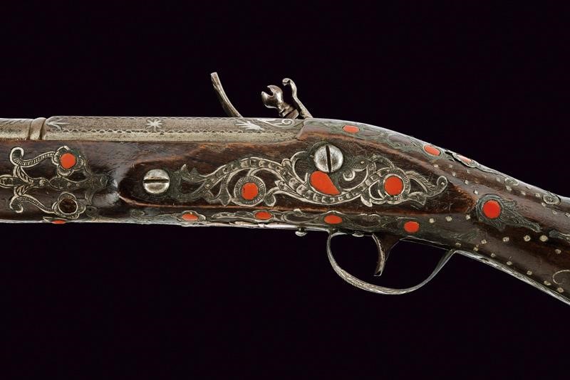 Interessante Tromboncino a Pietra Focaia con Fornimenti in Argento - Albania