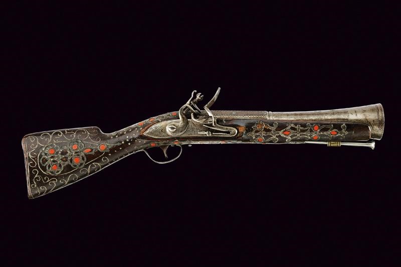 Interessante Tromboncino a Pietra Focaia con Fornimenti in Argento - Albania