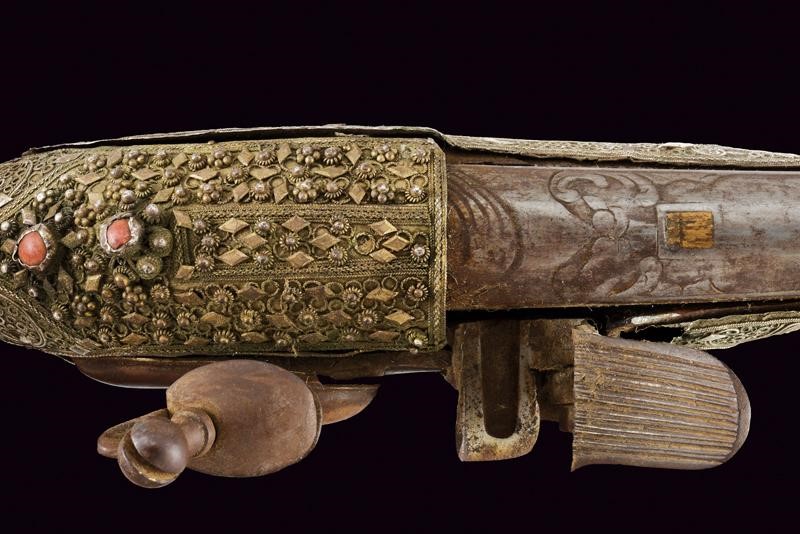 Pistola a Pietra Focaia con Fornimenti in Argento - Turchia