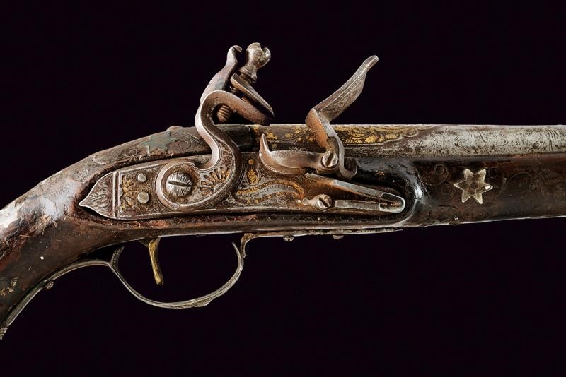 Pistola a Pietra Focaia con Fornimenti in Argento - Turchia