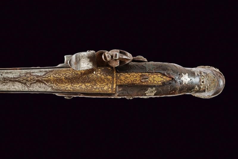 Pistola a Pietra Focaia con Fornimenti in Argento - Turchia