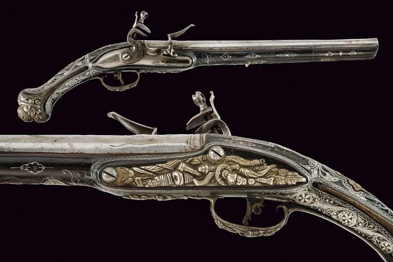 A flintlock pistol with fine silver decorations - Turkey First half of ...