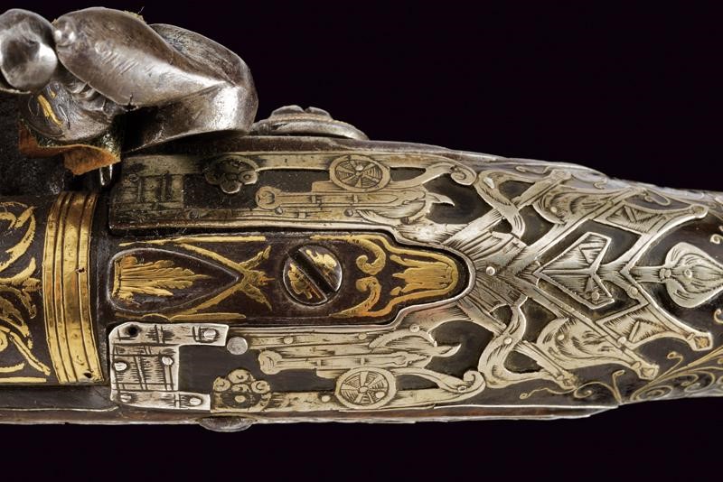 Bellissimo Paio di Pistole a Pietra Focaia con Fornimenti in Argento - Turchia
