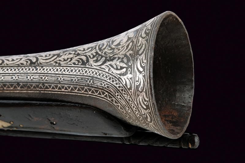 Trombone a Pietra Focaia con Canna Ageminata in Argento - Africa del Nord
