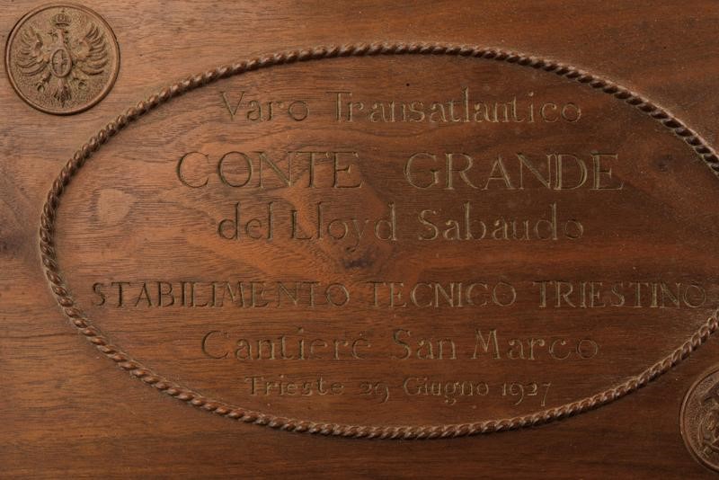 Bel Cofanetto da Bandiera per il Transatlantico "conte Grande" - Trieste