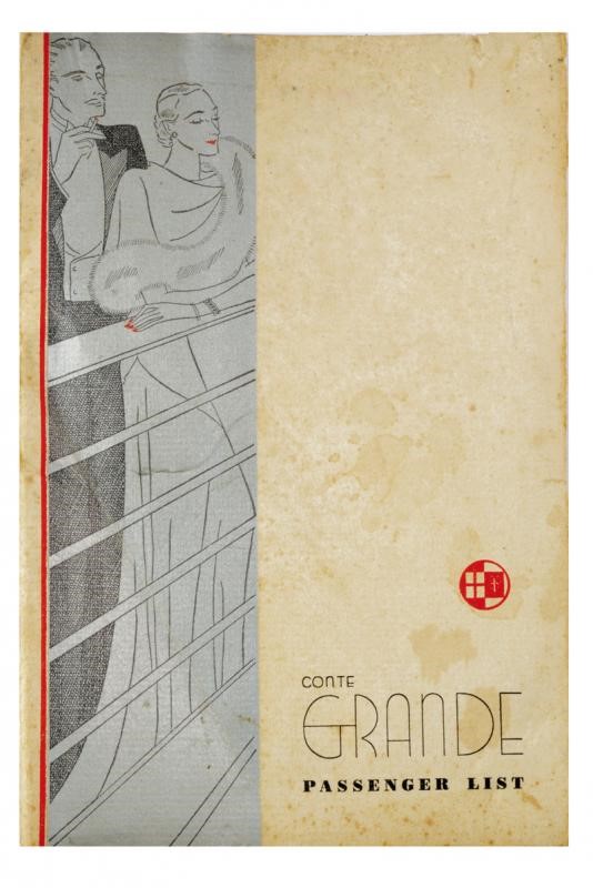 Bel Cofanetto da Bandiera per il Transatlantico "conte Grande" - Trieste
