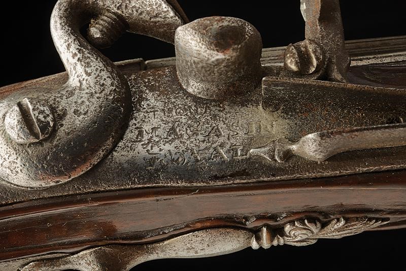 Rara e Interessante Pistola Militare a Pietra Focaia del Magazin Royal Firmata Thomas - Francia