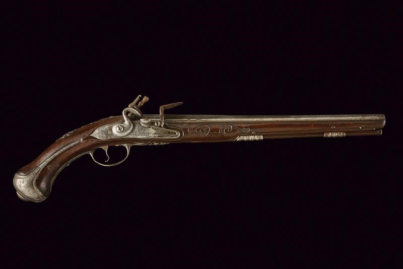 Rara e Interessante Pistola Militare a Pietra Focaia del Magazin Royal Firmata Thomas - Francia
