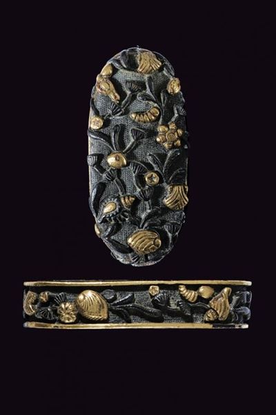 Fuchi-kashira di Scuola Mito Kinko - Giappone