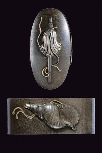 Fuchi-kashira a Tema Yamabushi - Giappone