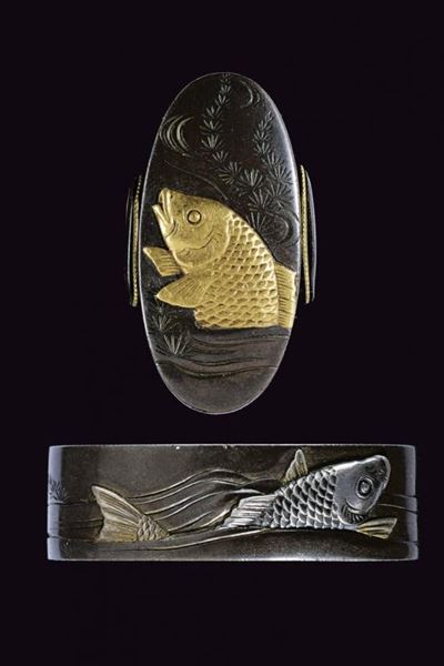 Fuchi-kashira di Scuola Mito/goto - Giappone