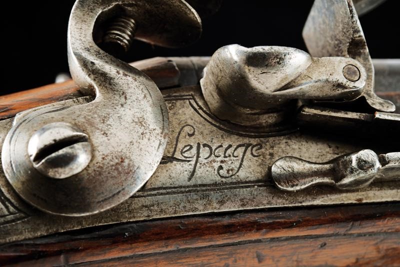 Pistola a Pietra Focaia a Due Canne di Lepage - Belgio