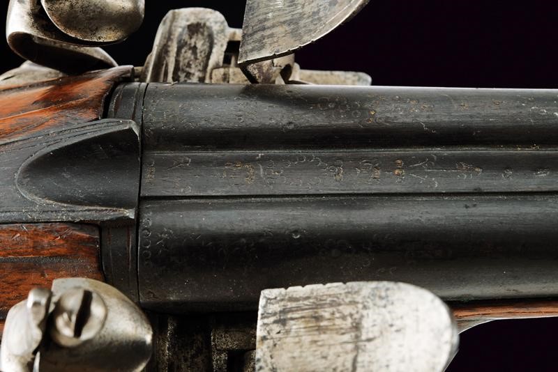 Pistola a Pietra Focaia a Due Canne di Lepage - Belgio