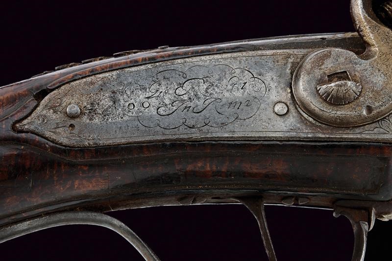 Raro Pistola Scavezza Wender a Pietra Focaia - Roma