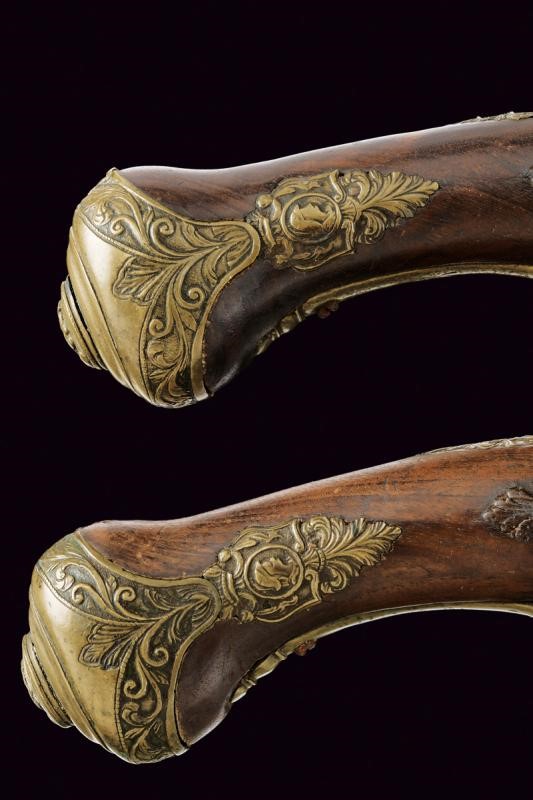 Interessante Paio di Pistole a Pietra Focaia alla Micheletta - Napoli o Spagna