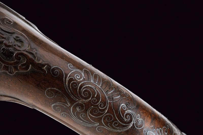 Bellissimo Paio di Pistole a Pietra Focaia con Fornimenti in Argento di Gignau - Francia